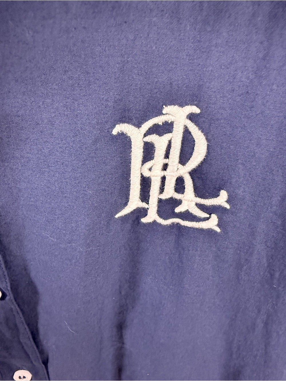 Lauren Ralph Lauren Logo Embroidered Shirt Swim Cover-Up in Navy Size XS - Picture 5 of 8